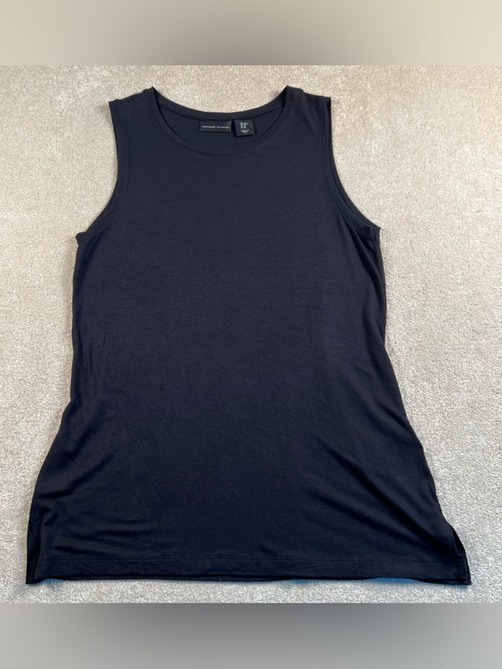 Tank Top Basic Black Stretchy Modal Casual Comfort Adrienne Vittadini Women's M